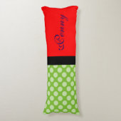 Punkte nahtloses Muster, weißes Transp. + Ihr Back Seitenschläferkissen (Vorderseite Vertikal)