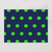Punkte-Postkarte (Navy Blau & Limettengrün)