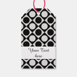 Punkte & Quadrate / Schwarz-weiß + Ihre Ideen Geschenkanhänger