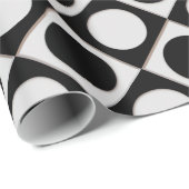 Punkte & Quadrate / Schwarz-weiß + Ihre Ideen Geschenkpapier (Rolleneckpunkt)