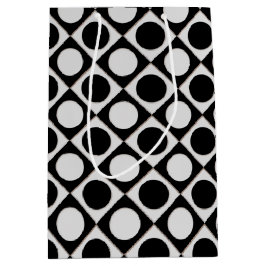 Punkte & Quadrate / Schwarz-weiß + Ihre Ideen Mittlere Geschenktüte