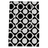 Punkte & Quadrate / Schwarz-weiß + Ihre Ideen Mittlere Geschenktüte (Rückseite)