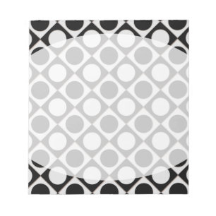 Punkte & Quadrate / Schwarz-weiß + Ihre Ideen Notizblock