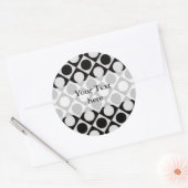 Punkte & Quadrate / Schwarz-weiß + Ihre Ideen Runder Aufkleber (Umschlag)