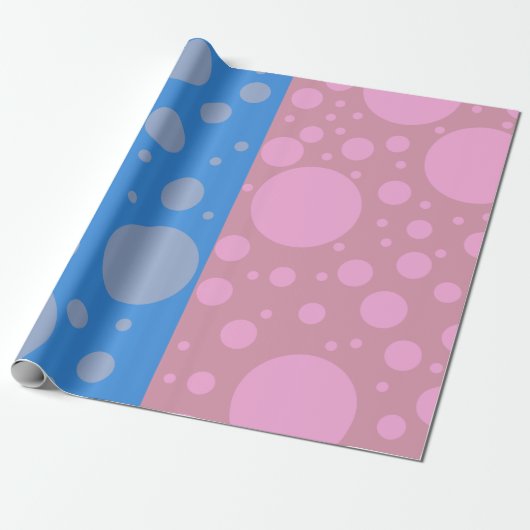 Punkte rosa und blau Matte Wrapping Paper, Geschenkpapier (Ungerollt)