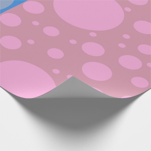Punkte rosa und blau Matte Wrapping Paper, Geschenkpapier (Ecke)