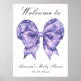 Punkte-Schleifen-Baby-Shower-Willkommen Poster