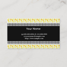 Punkte, schwarz, weiß und gelb visitenkarte