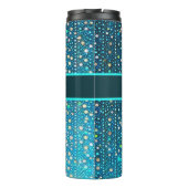 Punkte türkise blau Muster Thermosbecher (Rückseite)