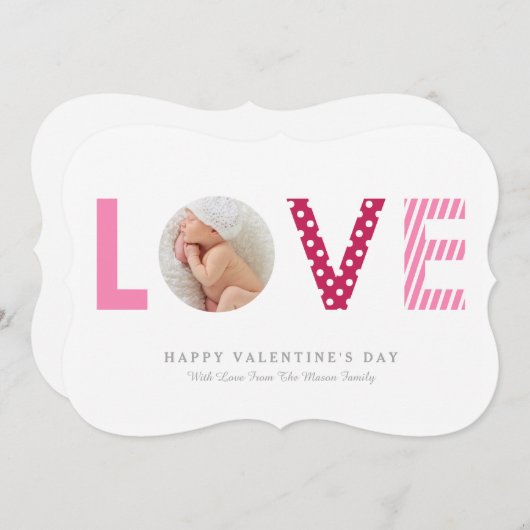 Punkte u. Rosa der Streifen-|/Rot Einladung (Vorne/Hinten)