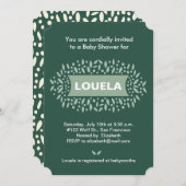 Punkte und Blätter Babydusche Einladung (Vorne/Hinten)