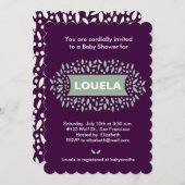 Punkte und Blätter Babydusche Einladung (Vorne/Hinten)