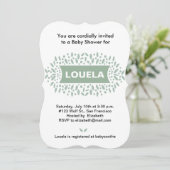 Punkte und Blätter Babydusche Einladung (Stehend Vorderseite)