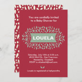 Punkte und Blätter Babydusche Einladung (Vorne/Hinten)