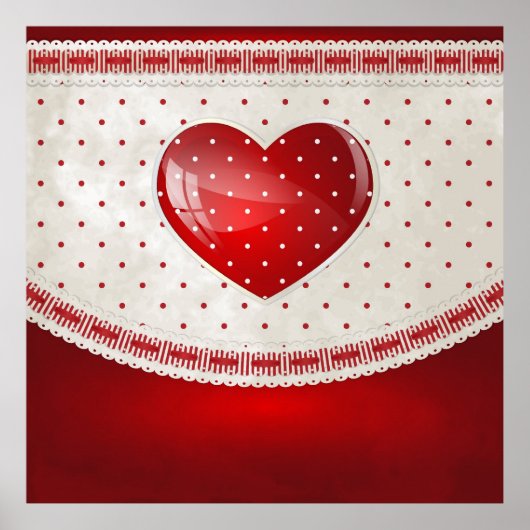 Punkte und Herzen Poster (Vorne)