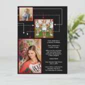 Punkte und Linien Abschluss-Einladung Einladung (Stehend Vorderseite)