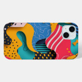 Punkte und Linien auf bunten, wellenförmigen Forme Case-Mate iPhone Hülle (Rückseite (Horizontal))