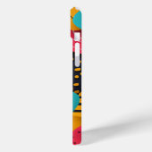 Punkte und Linien auf bunten, wellenförmigen Forme Case-Mate iPhone Hülle (Rückseite / Links)