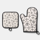 Punkte und Linien Ofenhandschuh & Topflappen-Set (Vorderseite)