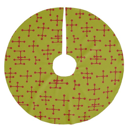 Punkte und Linien Polyester Weihnachtsbaumdecke (Vorderseite)