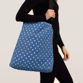 Punkte und Polka Dots Gold Blue Tragetaschen Mit Langen Trägern (Von Nahem)