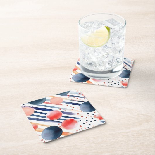 Punkte und Streifen 5 Untersetzer (Vor Ort)