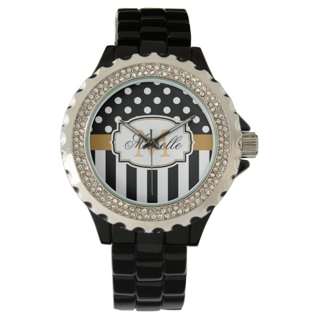 Punkte und Streifen Armbanduhr (Vorderseite)