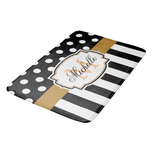 Punkte und Streifen Badematte (Schrägansicht)