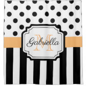 Punkte und Streifen Duschvorhang (Vorderseite)