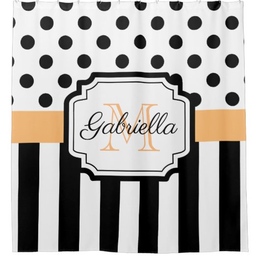 Punkte und Streifen Duschvorhang (Vorderseite)