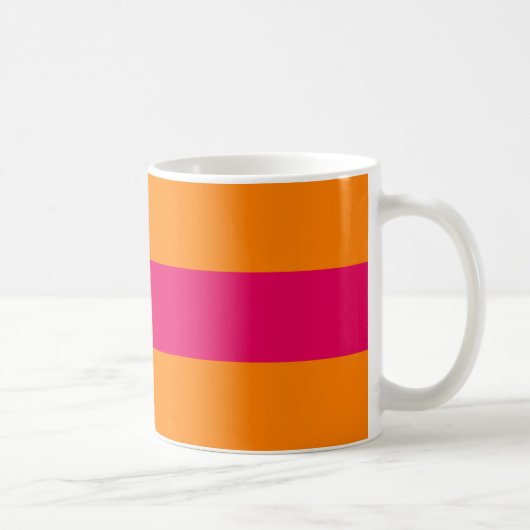 Punkte und Streifen für immer Pink und Orange Kaffeetasse (Rechts)