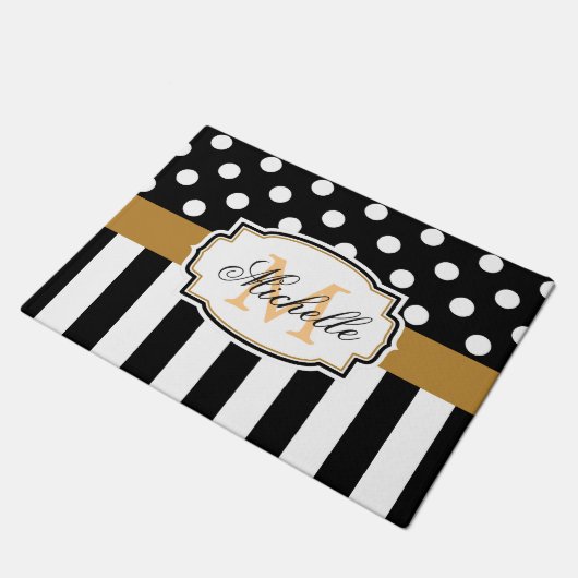 Punkte und Streifen Fußmatte (Schrägansicht)