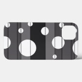 Punkte und Streifen in Grau Case-Mate iPhone Hülle (Rückseite (Horizontal))