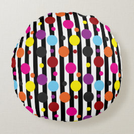 Punkte und Streifen Rundes Kissen