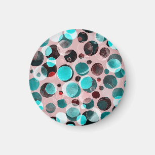Punkte-Wasserfarbe, abstraktes Muster. Magnet