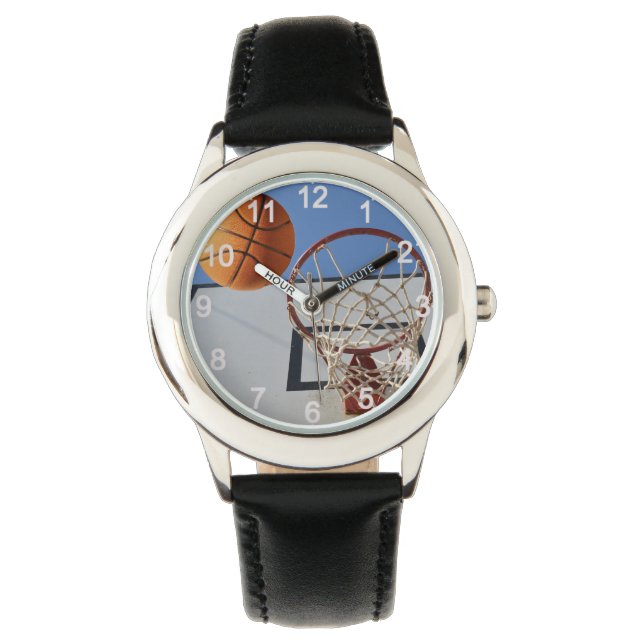 Punktebewertung im Basketball, Kinderlederüberwach Armbanduhr (Vorderseite)