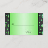 Punkteplakate für schwarze und Limone Glitterie-Po Platzkarte (Rückseite)