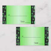 Punkteplakate für schwarze und Limone Glitterie-Po Platzkarte (Vorne/Hinten)