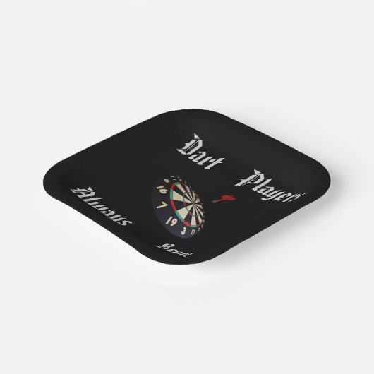Punktewertung, Funny Darts Players Pappteller (Gewinkelt)