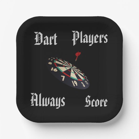 Punktewertung, Funny Darts Players Pappteller (Vorderseite)