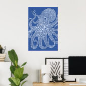 Punktierkunst Octopus-Druck Maximalist Dot Matrix Poster (Heimbüro)