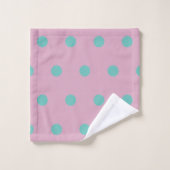 Punktierte Badehandtücher (Rosa & Aqua) Badhandtuch Set (Waschlappen)