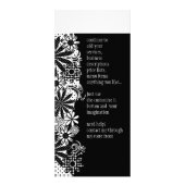 Punktierte Blumen-Gestell-Schwarzweiss-Karte Werbekarte (Hinten)