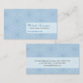 Punktierte Blumenblatt-taubenblaue Visitenkarte (Vorne/Hinten)