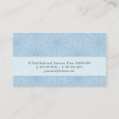 Punktierte Blumenblatt-taubenblaue Visitenkarte (Rückseite)