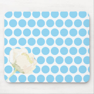 Punktierte Blumenmauspad mit Wasserfarben-Blüte Mousepad