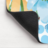 Punktierte Blumenmauspad mit Wasserfarben-Blüte Mousepad (Ecke)