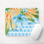 Punktierte Blumenmauspad mit Wasserfarben-Blüte Mousepad (Mit Mouse)