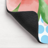 Punktierte Blumenmauspad mit Wasserfarben-Blüte Mousepad (Ecke)