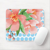 Punktierte Blumenmauspad mit Wasserfarben-Blüte Mousepad (Mit Mouse)